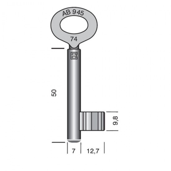 Zimmertür-Einsteckschloss-Schlüssel-Art. 945-System Fliether (KFV)